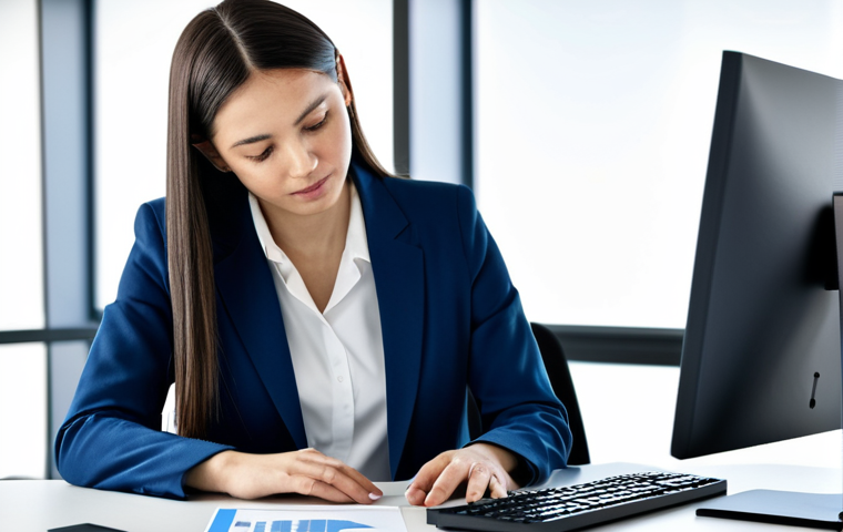 A professional linguist, fully clothed in a modest business suit, works at a sleek modern desk in a well-lit, contemporary office. Her hands are elegantly positioned over a keyboard, with an advanced display showing a complex language project that she is refining using AI tools. The scene emphasizes the synergy between human expertise and technological tools. The overall atmosphere is one of productive collaboration and intellectual engagement. safe for work, appropriate content, fully clothed, professional, perfect anatomy, correct proportions, natural pose, well-formed hands, proper finger count, natural body proportions, professional photography, high quality.