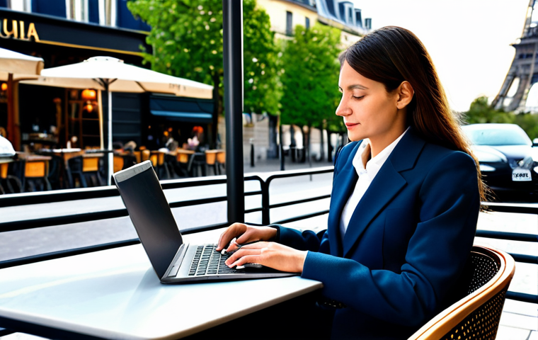 Professional Setting**
"A professional woman in Paris, fully clothed in a chic, modest business suit, working on a laptop at a cafe near the Eiffel Tower, appropriate attire, safe for work, perfect anatomy, natural proportions, professional photography, high quality, family-friendly."
**
