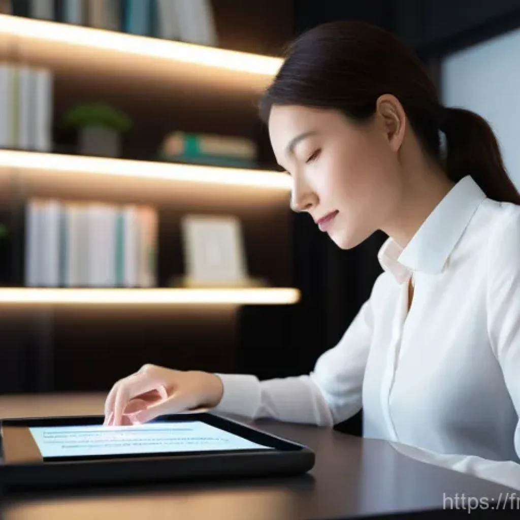 통번역사 번역 소프트웨어 사용법 - **Prompt: "A professional female translator, mid-30s, with a focused yet serene expression, sitting ...